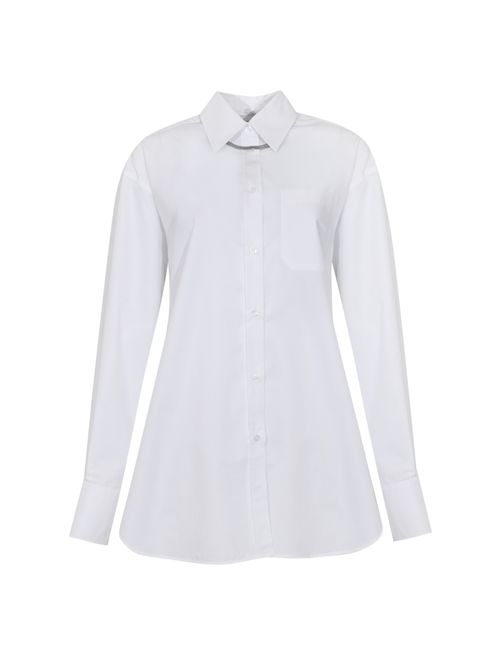 Over shirt SPXNESPOLA in misto cotone con dettaglio plissé Bianco SPORTMAX | 2612191031600001