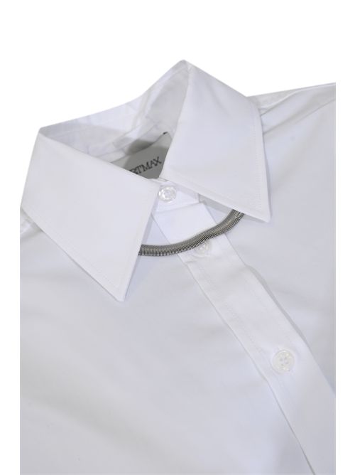 Over shirt SPXNESPOLA in misto cotone con dettaglio plissé Bianco SPORTMAX | 2612191031600001