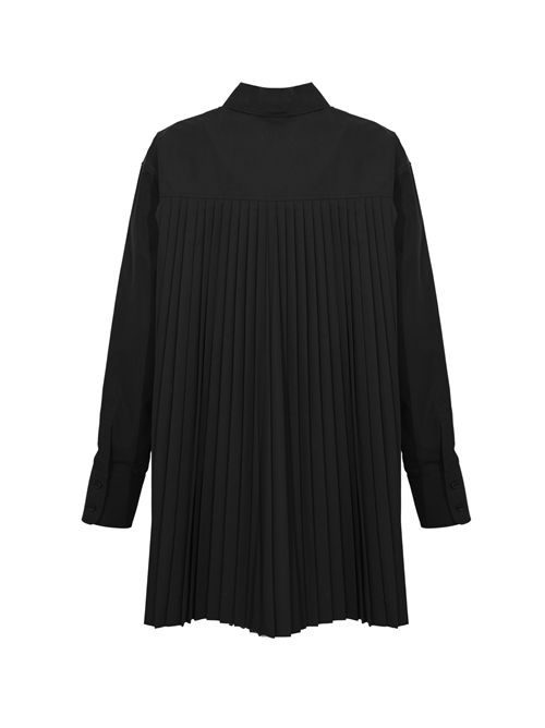 Over shirt SPXNESPOLA in misto cotone con dettaglio plissé Nero SPORTMAX | 2612191031600003