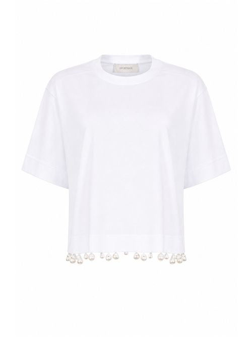 T-shirt crop SPXPALMAS con perle ricamate SPORTMAX | 2612941032600001