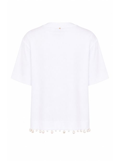 T-shirt crop SPXPALMAS con perle ricamate SPORTMAX | 2612941032600001