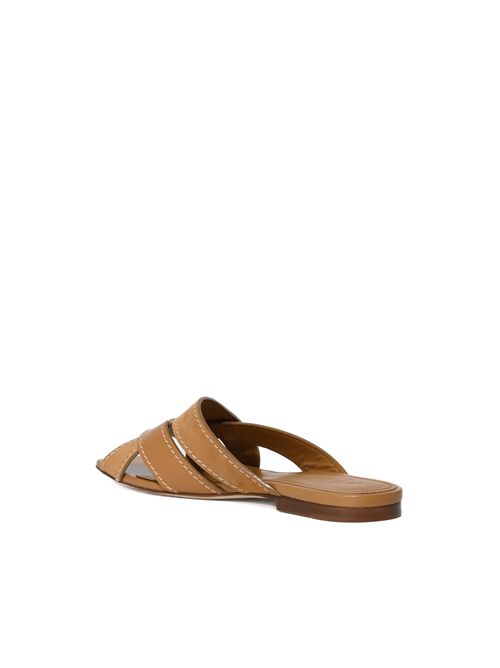 Sandalo in Pelle Liscia e Scamosciata Marrone Biscotto TOD'S | XXW99L0JY50V1SZZZR