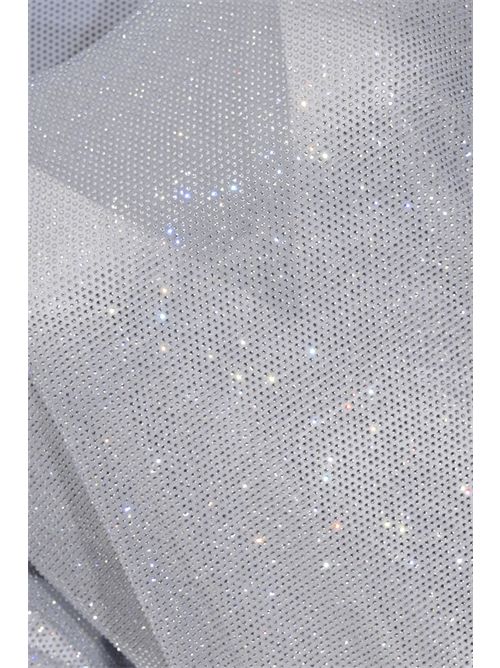 T-shirt Mendes in tessuto fluido con strass Argento TWENTYFOURHAITCH | A0071ARG