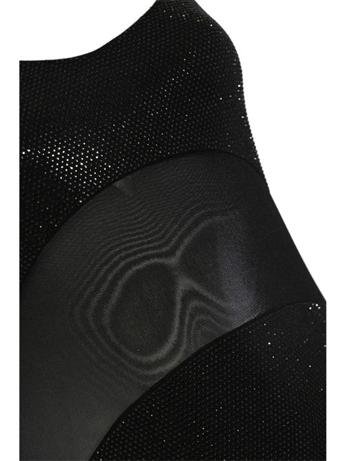 Abito lungo Anse in rayon stretch con strass TWENTYFOURHAITCH | A0083NERO