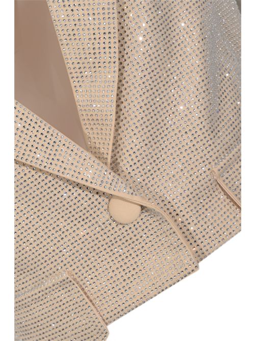 Gilet New Edasic in tessuto tecnico con strass TWENTYFOURHAITCH | A0091CHAMPAGNE