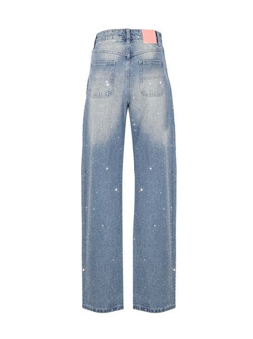 Pantalone Charon in denim con strass TWENTYFOURHAITCH | A0107DENIM