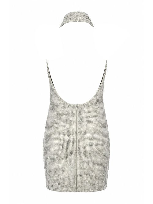 Abito corto Kuta in jersey con strass Argento TWENTYFOURHAITCH | A0127ARG