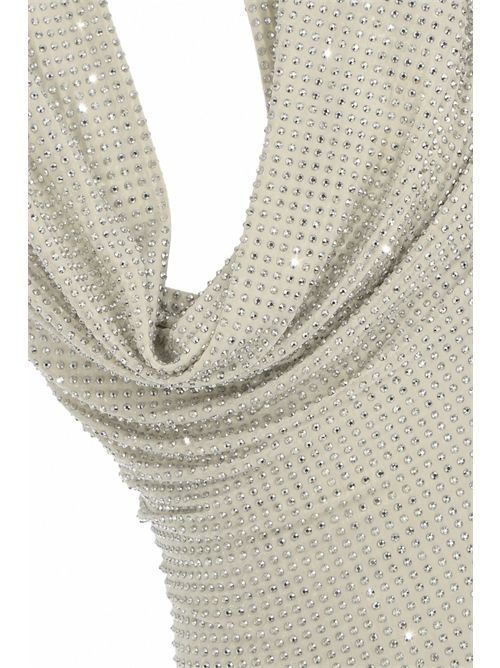 Abito corto Kuta in jersey con strass Argento TWENTYFOURHAITCH | A0127ARG