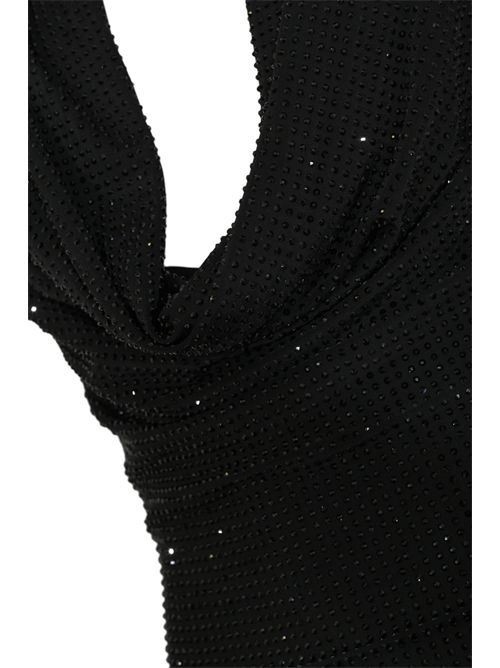 Abito corto Kuta in jersey con strass Nero TWENTYFOURHAITCH | A0127NER