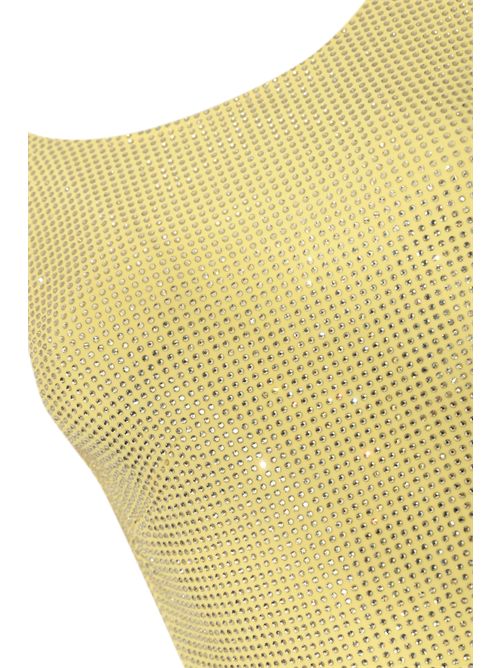 Abito lungo Helios in tessuto stretch con strass Giallo TWENTYFOURHAITCH | A526GIA