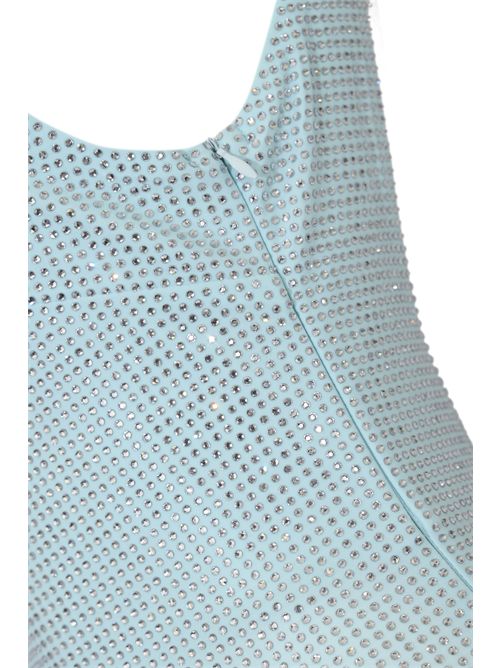 Abito lungo Helios in tessuto stretch con strass Polvere TWENTYFOURHAITCH | A526POL