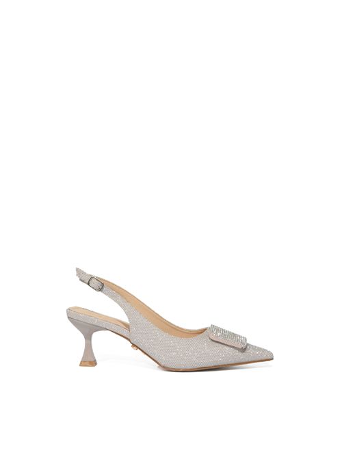 Slingback Gemelli con fibbia di cristalli e tacco laccato TWENTYFOURHAITCH | SH216NUD