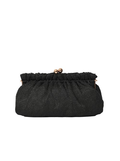 Borsa clutch in rafia con charm Nero TWINSET | 261TD828000006