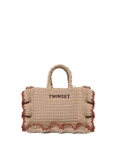 Borsa a tracolla in filo grosso crochet con balze TWINSET | 261TD829113498