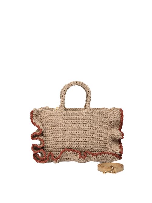 Borsa a tracolla in filo grosso crochet con balze TWINSET | 261TD829113498