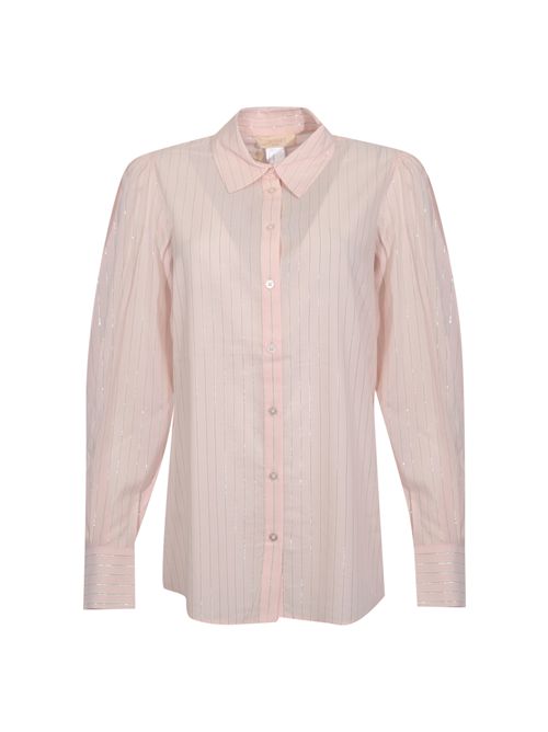 Camicia in popeline a righe Rosa/Sabbia TWINSET | 261TE208113282