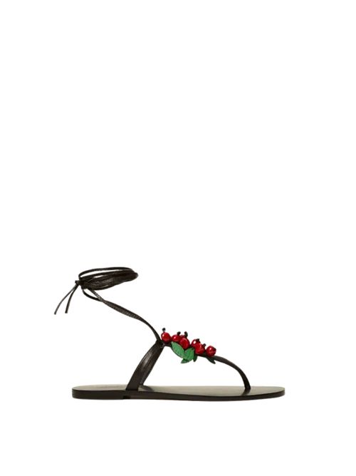 Sandali infradito in pelle con dettaglio ciliegie TWINSET | 261TGT10000006
