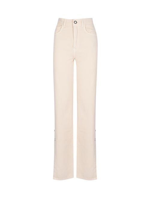 Jeans wide leg in bull di cotone con bottoni TWINSET | 261TP211B07222