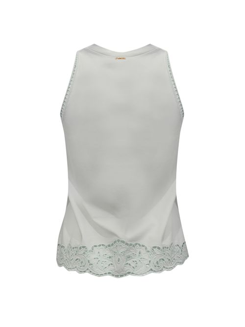 Top in jersey di cotone con ricamo intarsiato Aqua TWINSET | 261TP244113162