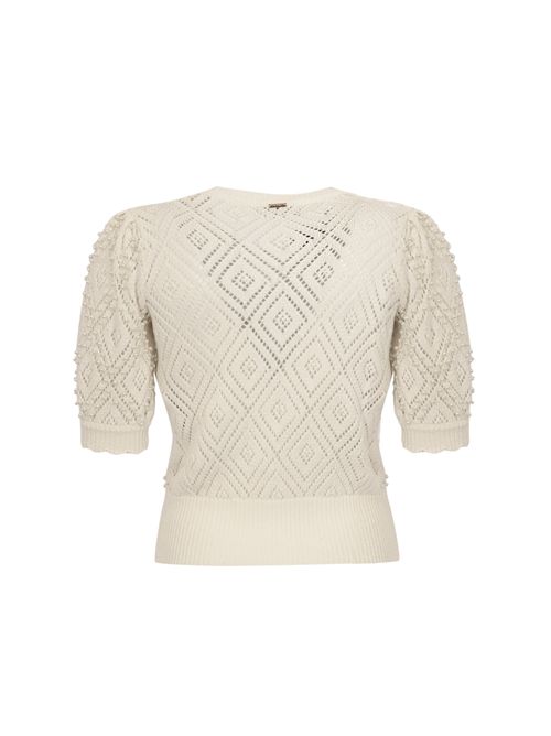 Maglia a losanghe in filato di cotone con perle TWINSET | 261TP320100059