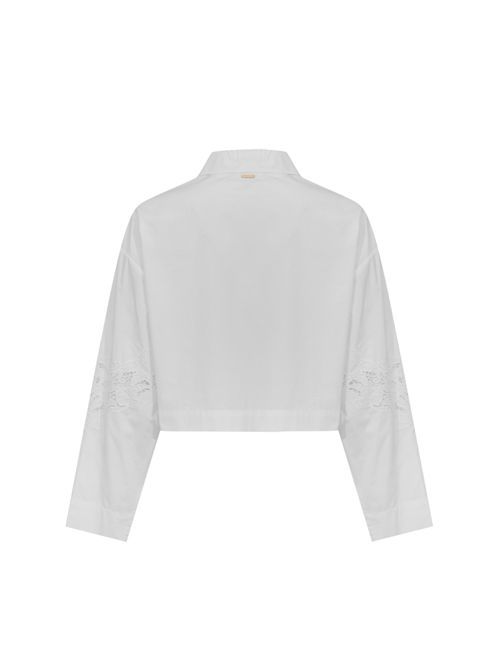 Camicia in popeline di cotone e sangallo TWINSET | 261TT203100001