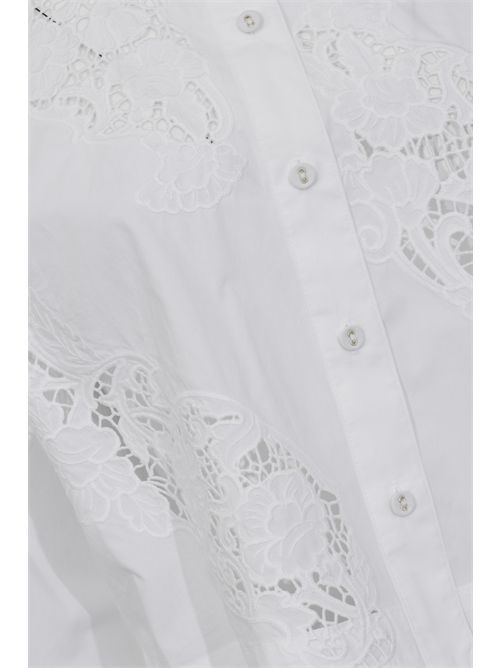 Camicia in popeline di cotone e sangallo TWINSET | 261TT203100001