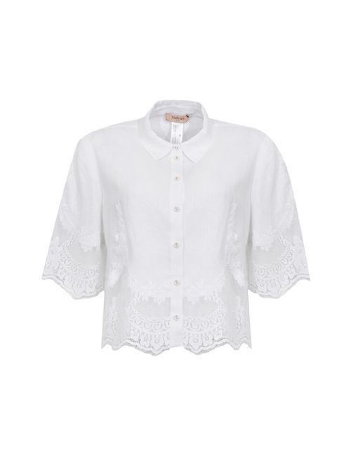 Camicia in lino con pizzo TWINSET | 261TT218100001