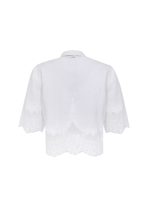 Camicia in lino con pizzo TWINSET | 261TT218100001