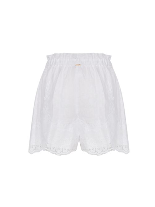 Shorts in lino con pizzo TWINSET | 261TT218300001