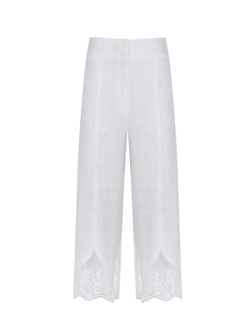Pantaloni cropped in lino con pizzo TWINSET | 261TT218400001