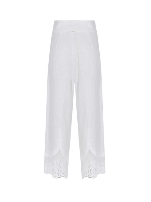 Pantaloni cropped in lino con pizzo TWINSET | 261TT218400001
