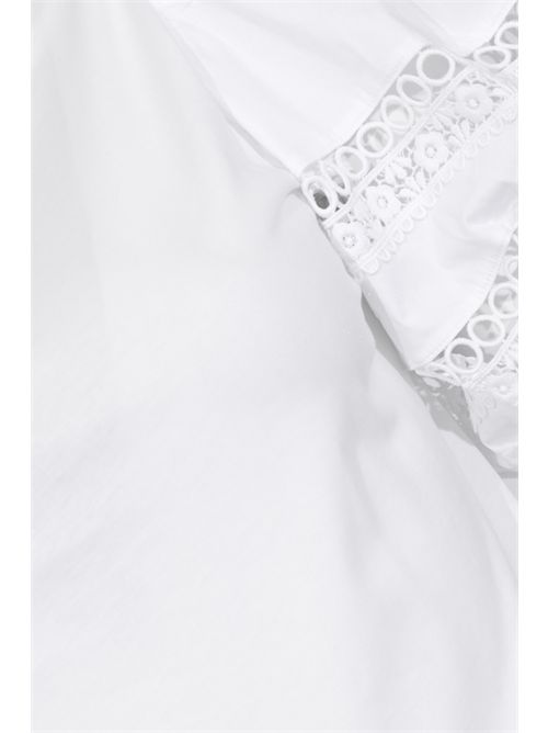 T-shirt in cotone con ricamo in pizzo Bianco TWINSET | 261TT226000001