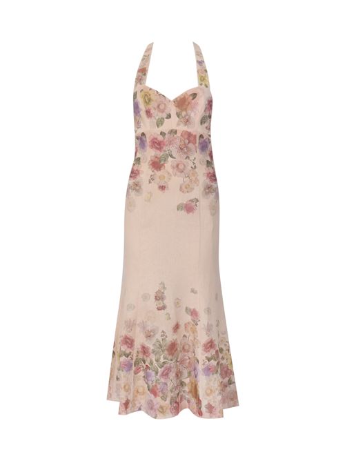 Abito longuette in lino con stampa a fiori TWINSET | 261TT257013588