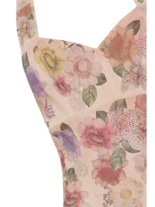 Abito longuette in lino con stampa a fiori TWINSET | 261TT257013588