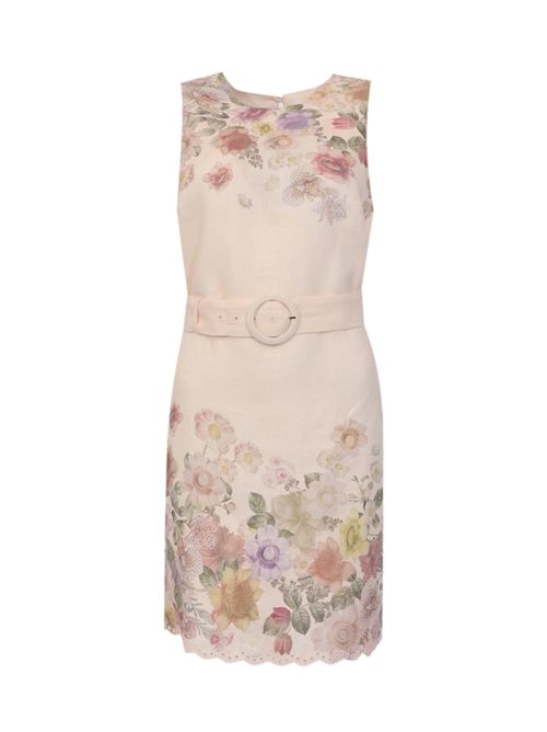 Abito corto in lino a fiori con ricamo TWINSET | 261TT257113588