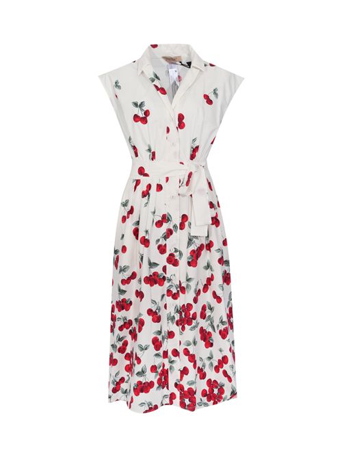 Abito longuette in popeline di cotone con stampa ciliegie TWINSET | 261TT259013503